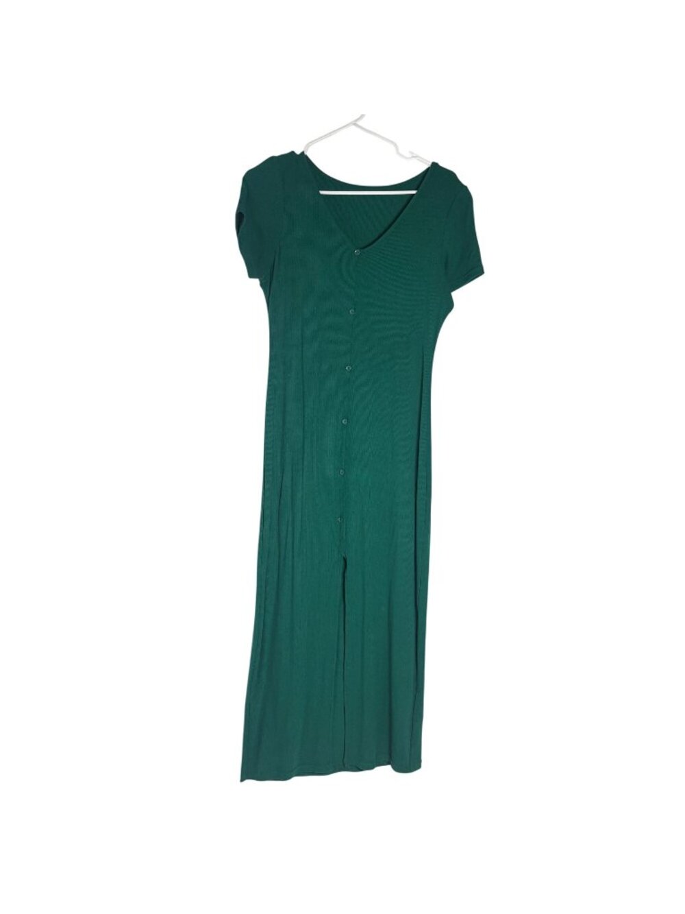 NWT Halara Green Ribbed Knit Short Sleeve Midi Dress Size medium